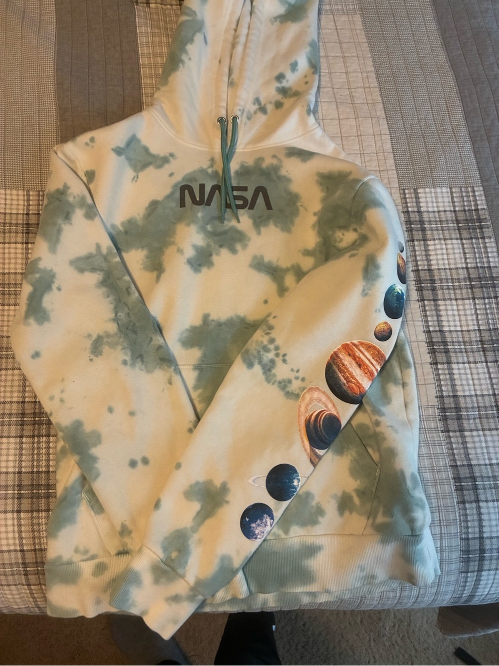 Men's Green Tie-Dye Planetary Hoodie